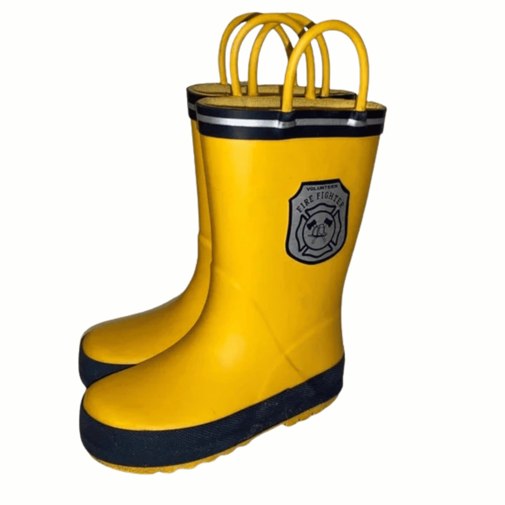 Carter's Yellow Fireman Rain Boots Toddler Size 6 Rubber Waterproof Kids - Picture 4 of 8